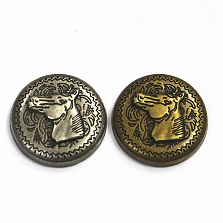 Ready Stock Wholesale 26mm Vintage Leather Wallet Buckle Screw Buckle Embossed Purse Buckle Decorative Coin Buckle Factory Direct