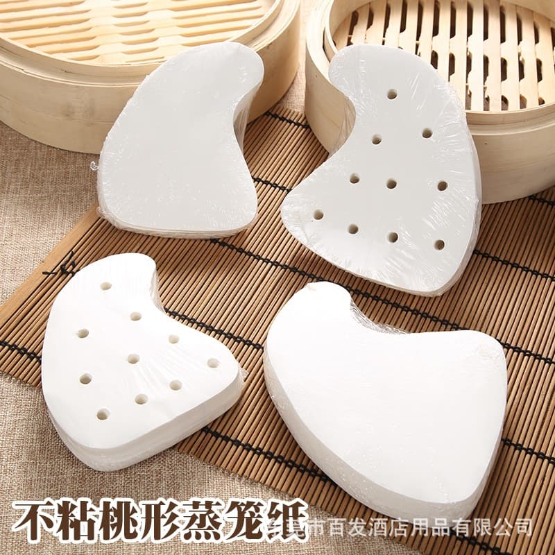 Direct from Manufacturer, Peach-Shaped Steamer Paper for Chaoshan Red Peach Cakes, Non-Stick Bottom Pastry Paper