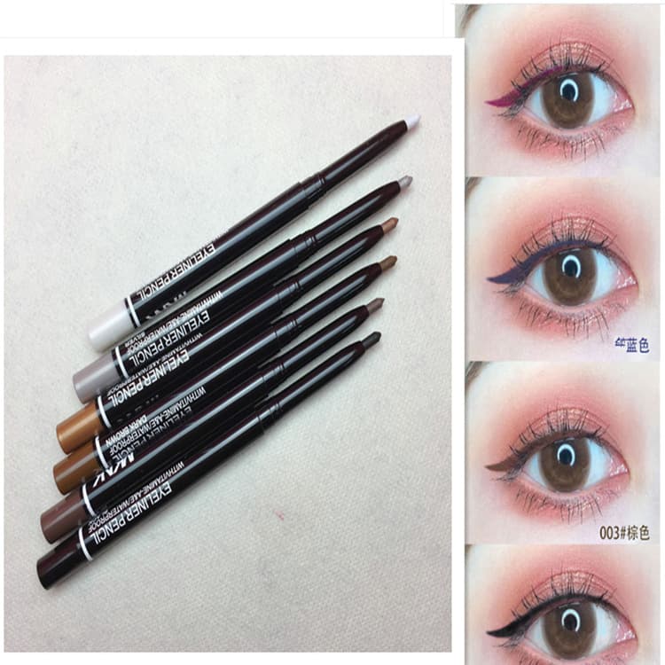 Single Plastic-Sealed Waterproof Automatic Rotating Eyeliner, Eyeshadow, Under-Eye Brightener, Eyeliner Gel, Eyeshadow, Eyebrow Pencil