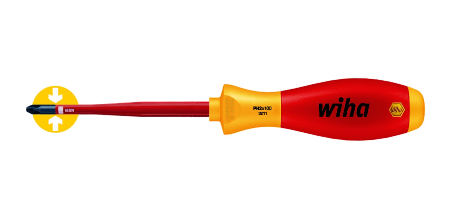 Germany Wiha 35393 35394 Electrician Insulated SoftFinish Slim Slotted Screwdriver