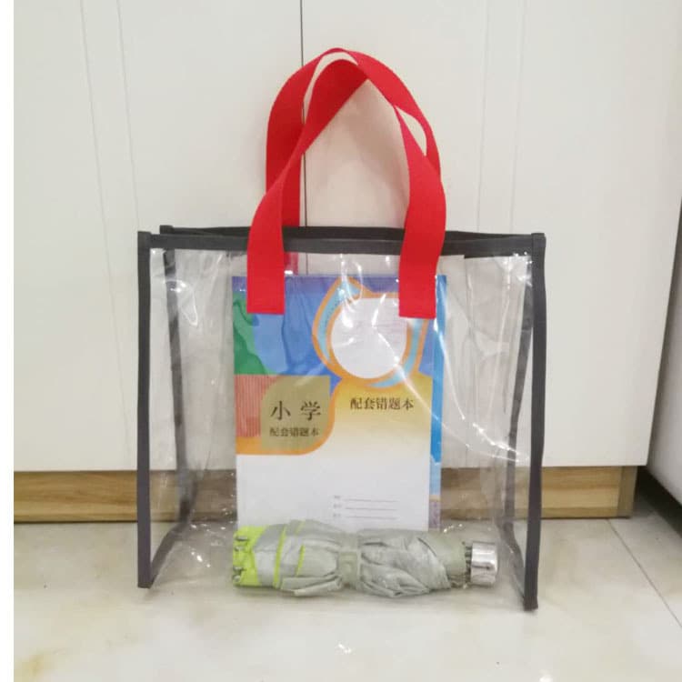 Custom Korean-style PVC transparent handbag, tote bag for clothes, beach bag