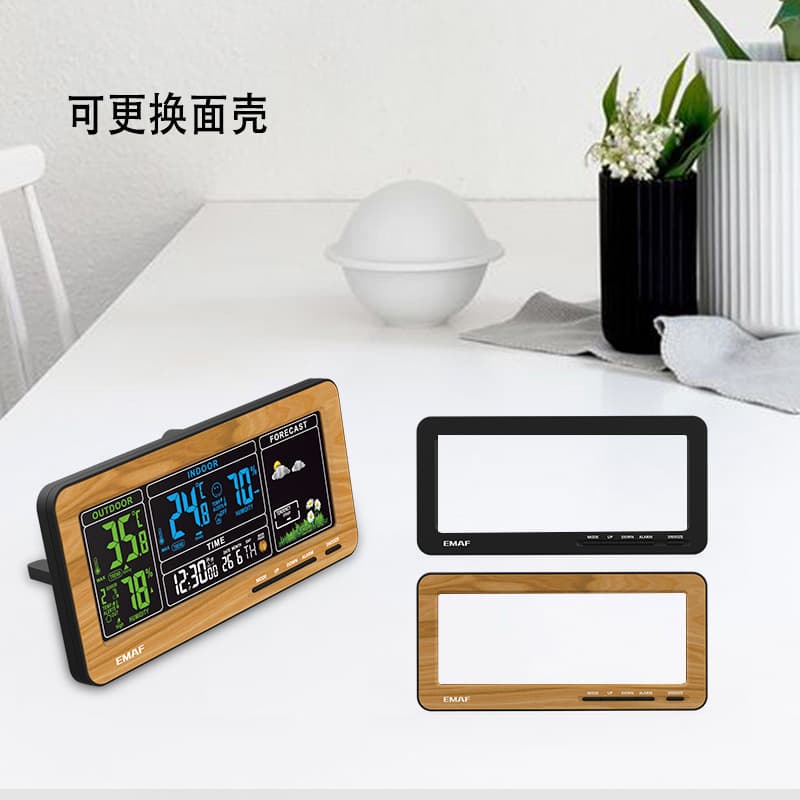 Amazon New Weather Clock LED Creative Electronic Alarm Clock Multifunctional Weather Clock Indoor Thermometer Alarm Clock