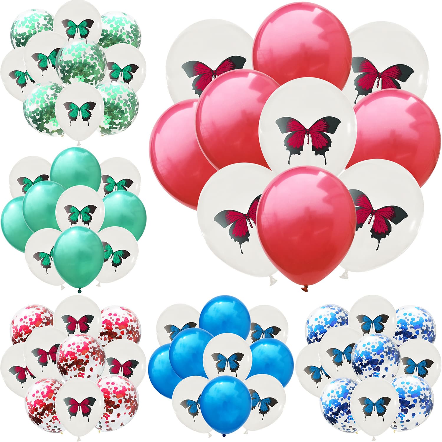 Yama Color Swallowtail Butterfly Sequin Balloon Small Butterfly Latex Balloon Baby's Birthday Hundred Days Decoration