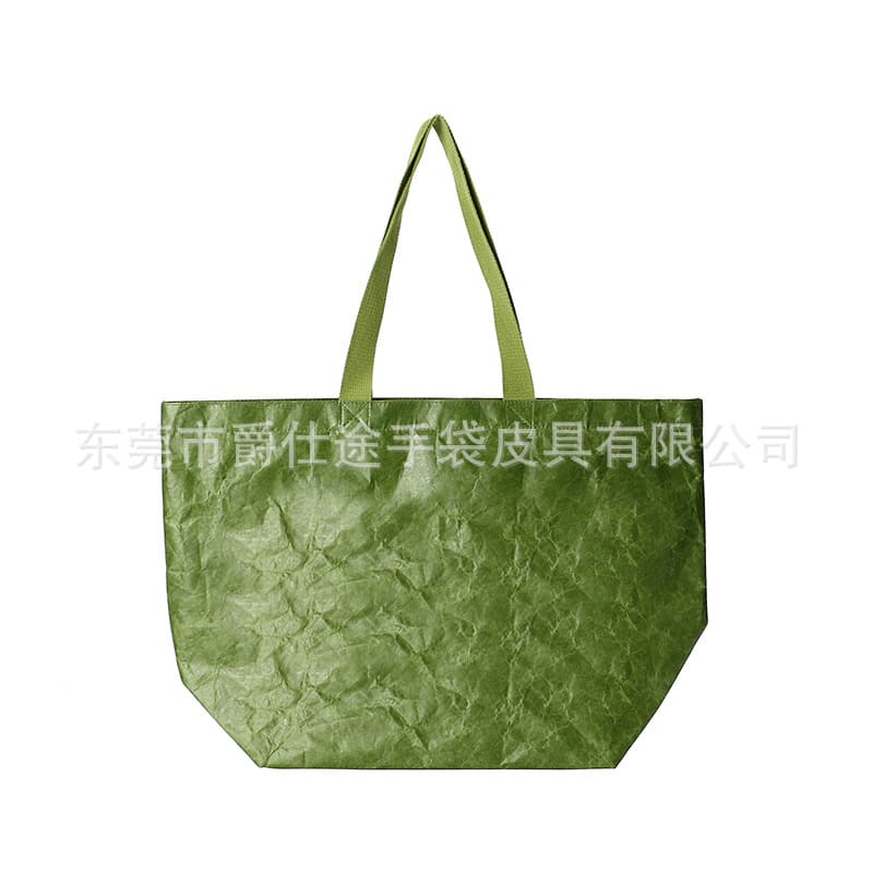Custom-made Tyvek tote bags, ultra-lightweight and durable DuPont paper shopping bags, military green tote bags.