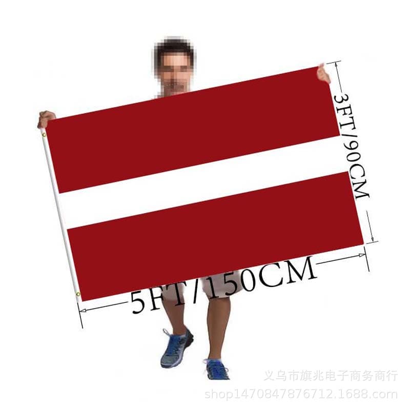 Wholesale foot size 3*5 feet 90*150cm Latvian flag polyester flag