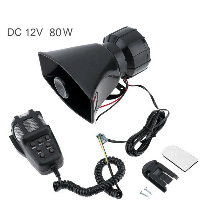 12V Car Square Port Loudspeaker with 5-Tone and 7-Tone Siren Amplifier Speaker for Alarm Warning and Emergency