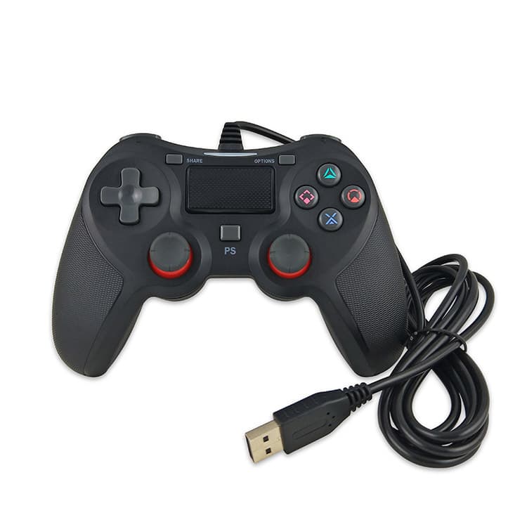 Custom Molded Rubber-Coated PS4 Wired Controller PS4 Console Wired Gamepad Game Controller with Vibration New Solution