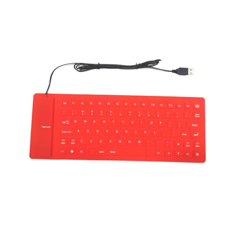 Factory direct 85-key silicone keyboard, ultra-thin, silent, waterproof, foldable wired keyboard for laptops
