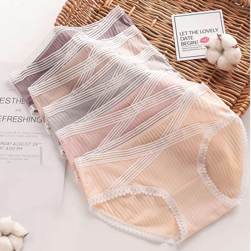 2020 New Style Drawstring Maternity Underpants, Cross Lace Low-Rise U-Shaped Belly Support Seamless Pure Cotton Gusset Underpants
