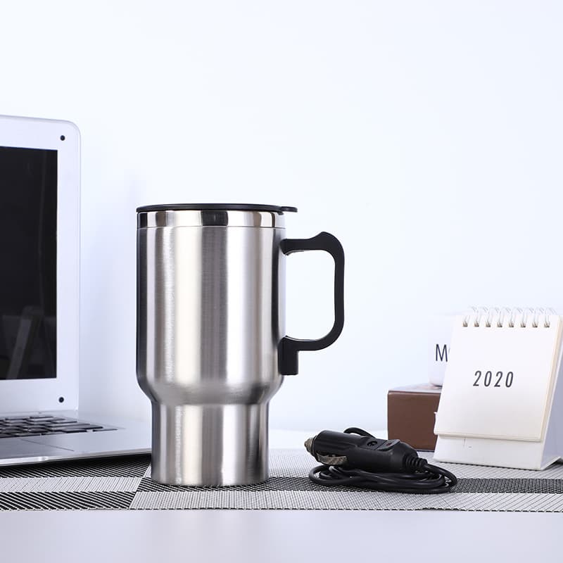 12V Car Heating Cup, Electric Kettle Cup, Dual Steel Plug-in Cup, Automotive Insulated Cup