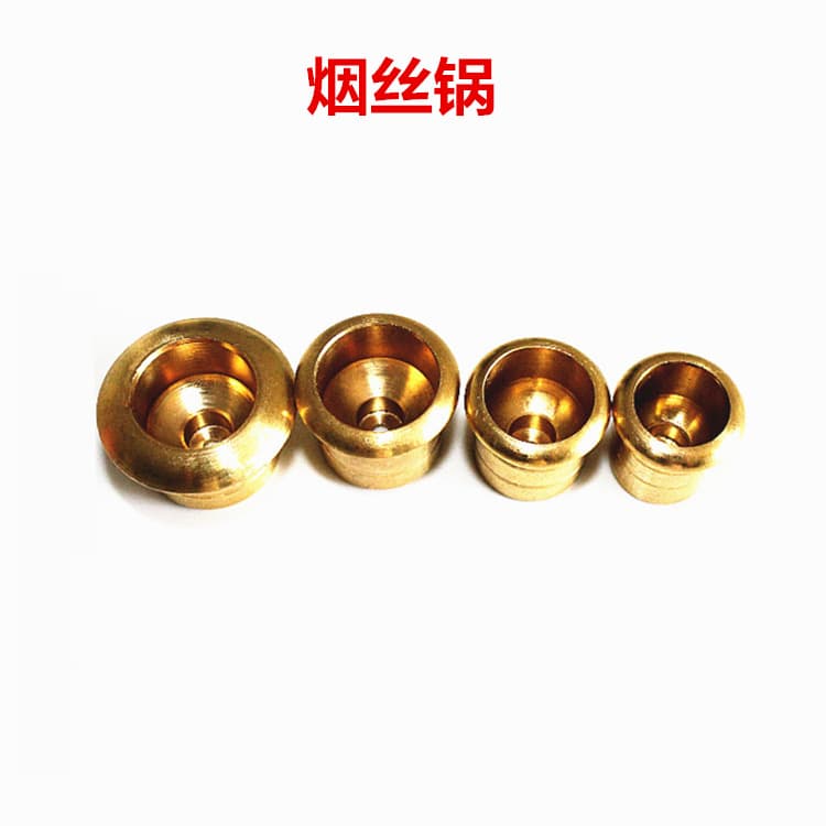 Solid Wood Tobacco Pipe DIY Kit - New Style Brass Tobacco Bowl 18-30MM Pipe Copper Head Accessories