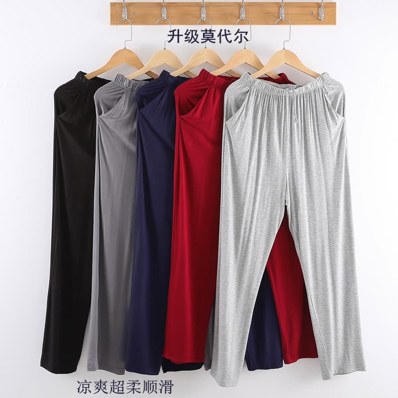 Loose Modal Men's Long Pants Thin Home Clothes Casual Yoga Sports Plus Size 200 lbs Wholesale Comfortable Breathable Sleepwear