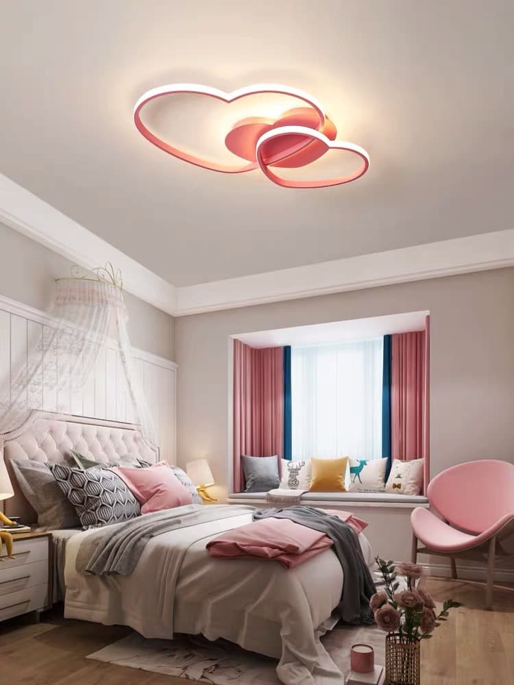 Bedroom LED Ceiling Light Round Shape Warm Romantic Girl Room Wedding Room Children's Room Heart Shape