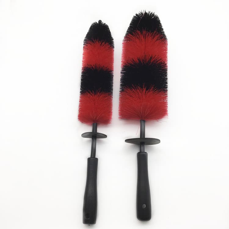 In Stock Red Black Conical Wheel Brush Car Detailing Tire Gap Cleaning Brush Detail Brush Soft Bristles Won't Damage Rims