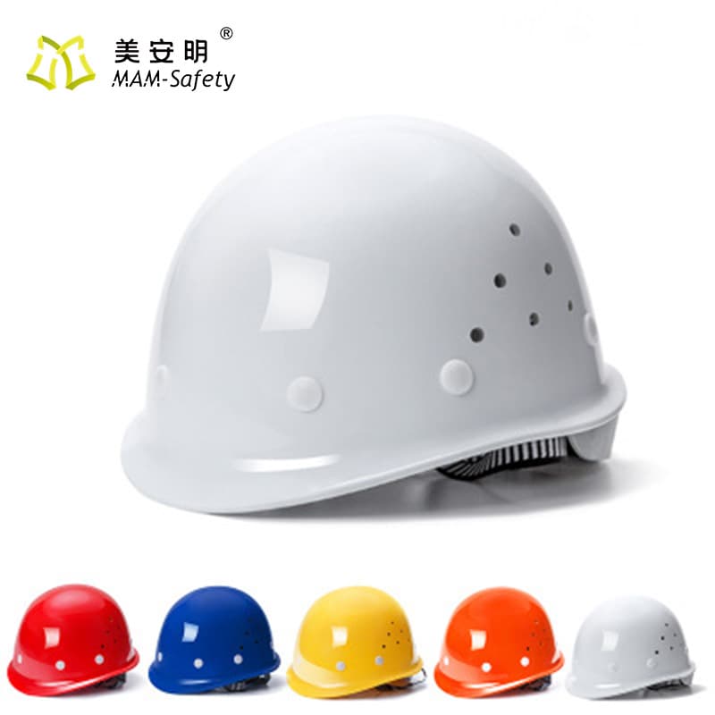 FRP Safety Helmet Thickened Breathable Construction Site Work Anti-impact New National Standard Round All-Season Helmet Printable