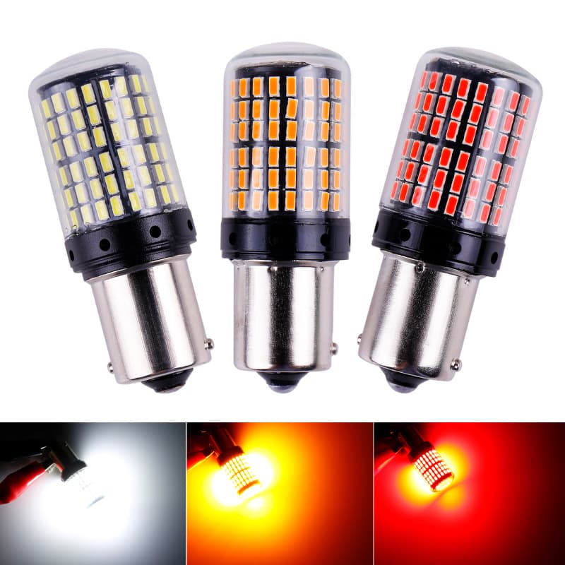 Car LED Decoding Turn Signal Anti-Flicker 1156 3014 144SMD High Brightness Taillight Brake Light Reversing Light