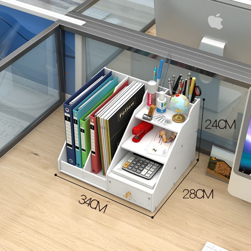 Cross-border File Organizer Rack Desktop Storage Tool Office Supplies Bookend with Drawer File Folder Shelf