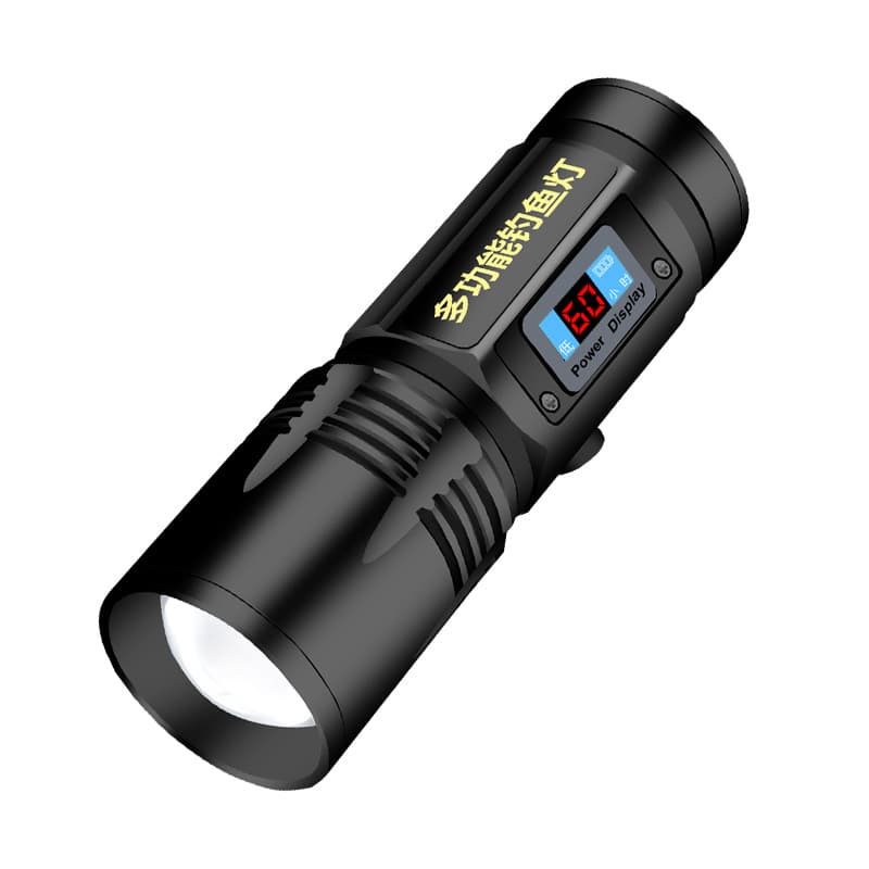Four-light source intelligent power display night fishing light strong light fishing light purple light table fishing blue light fish light rechargeable
