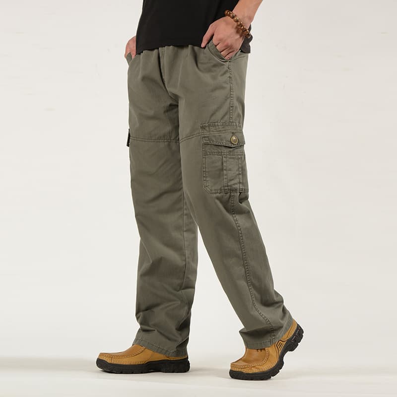 Summer Men's Casual Trousers Multi-pockets Workwear Style Men's Cargo Pants