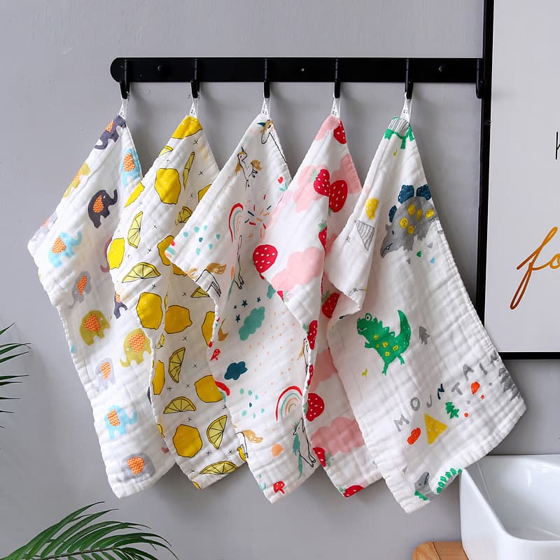 Six-Layer High-Density Gauze Baby Bibs, Children's Handkerchiefs, and Feeding/Face Towels