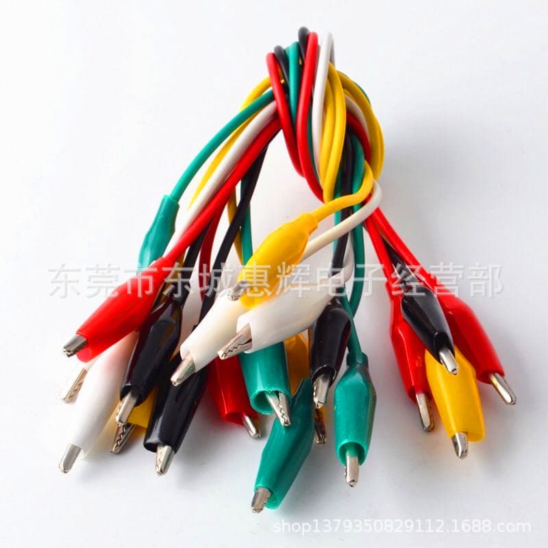 Large, Medium, Small Size Five-Color Test Wires with Alligator Clips, Dual-Ended Alligator Clip Wires, Length 50CM