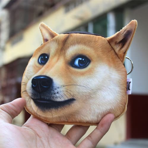 Year of the Dog Gift Creative Funny Doge Shiba Inu Husky Coin Purse Small Wallet