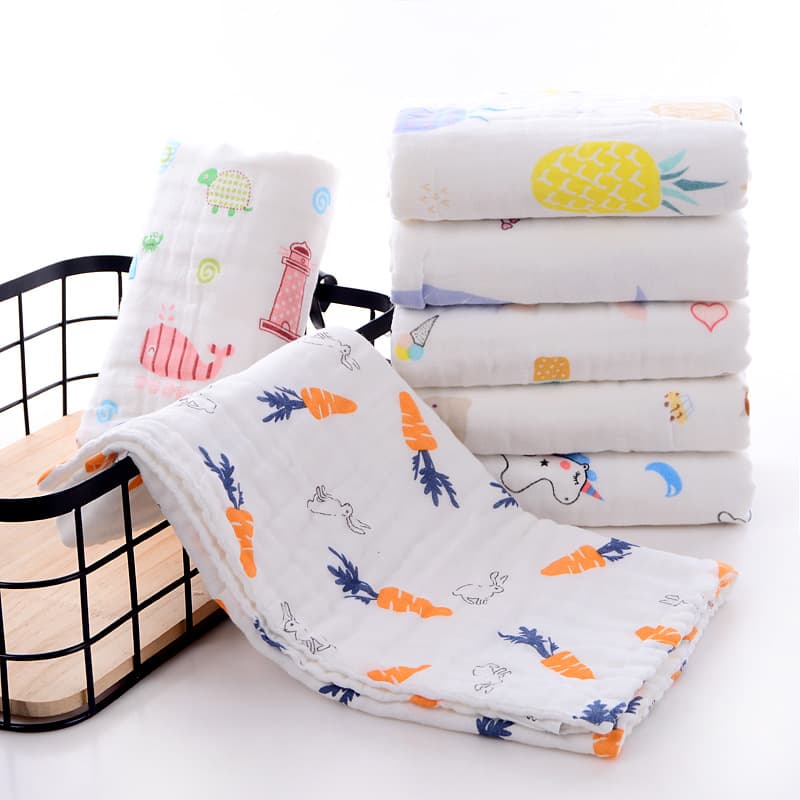 Gaomi 6-layer pure cotton gauze towel for face washing and bathing, adult face towel 35*75, soft gauze gift towel
