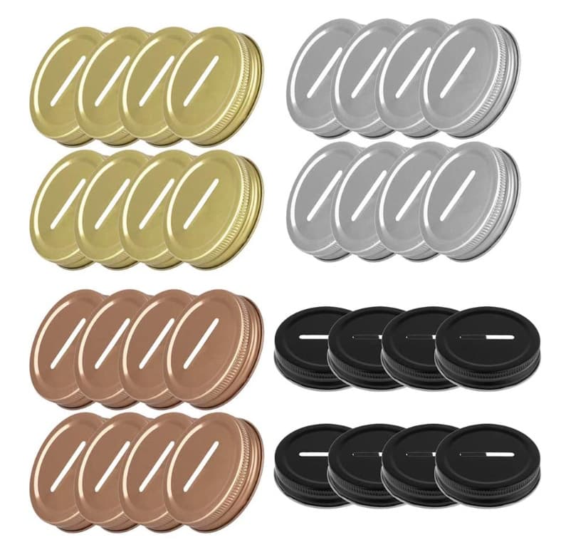Tinplate Lid Threaded Lid Rolled Edge Lid Mason Lid Coin Slot Lid Piggy Bank Lid Colored Lid