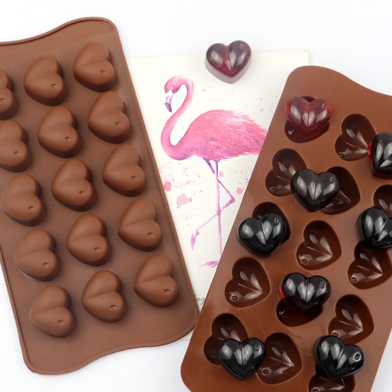 Minghao 15-Cavity Heart with Raindrop Classic Chocolate Mold Cold Process Soap Mold Silicone Baking Mold DIY Craft