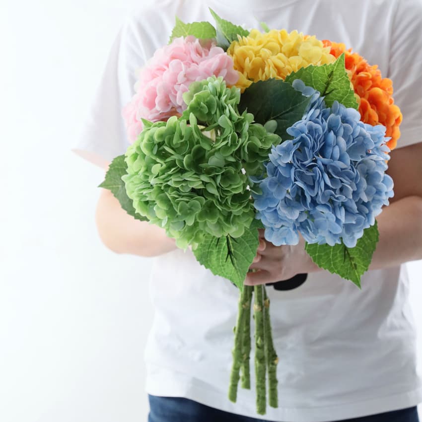 3d Touch Large Hydrangea Flowers Artificial Flowers For Hotel Decorations Wedding Arrangements Faux Silicone Sheet Hydrangea