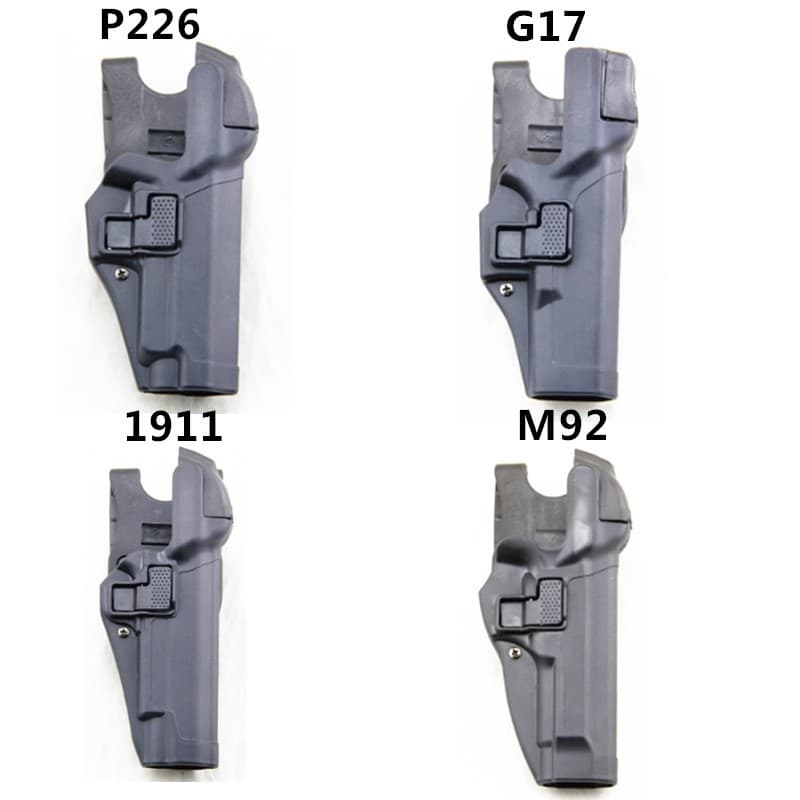 CQC Polymer Steel Low-Ride Dual-Retention Fast-Draw Holster for 1911 G17 M92 P226, Waist Tactical Pouch, Factory Direct