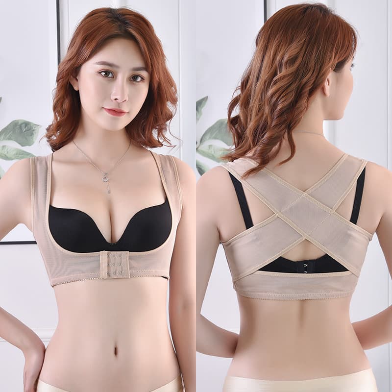 Women's Humpback Correction Belt, Gathering and Adjusting Chest Support, Student Three-Row Buckle Posture Corrector