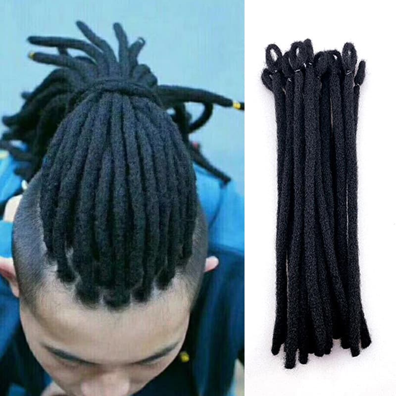 Dreadlock Wig for Men, Hip Hop Synthetic Short Dreadlocks, Factory Semi-Handmade Lightweight Soft Reggae Dreadlocks