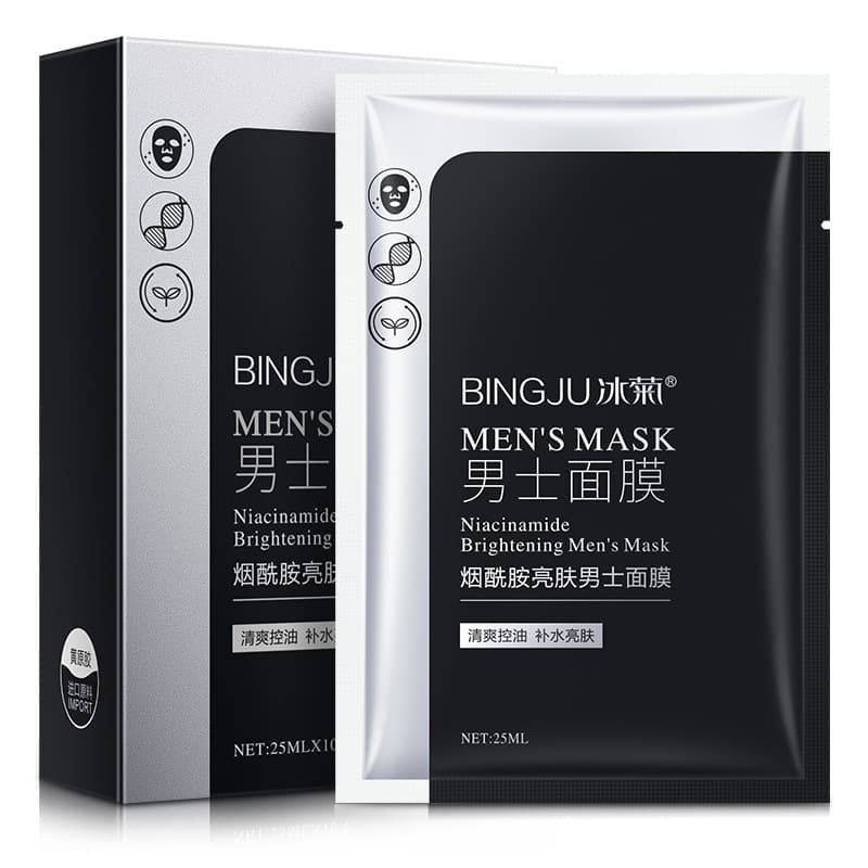 Ice Chrysanthemum Niacinamide Men's Facial Mask 10 Sheets Hydrating Face Mask for Men Moisturizing Skin Care Wholesale