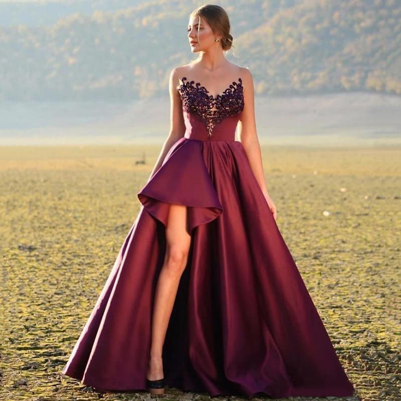 2026 New Irregular Asymmetrical Heavy Handwork Banquet Hostess Evening Dress Women