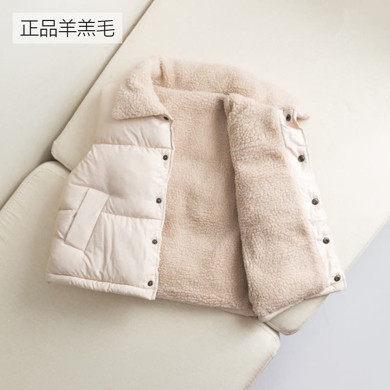 Cross-Border 2024 New Autumn/Winter Children's Cotton Vest, Baby Fleece-Lined Thickened Unisex Outer Wear Lamb Fleece Vest