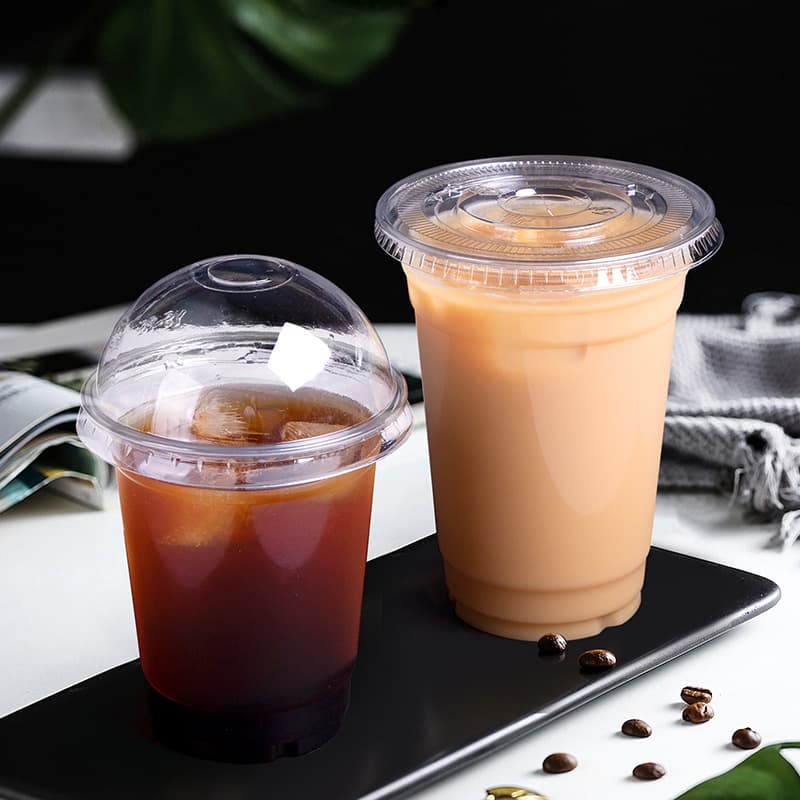 PET Disposable Plastic Cups, High Transparency Cold Drink Milk Tea Cup, Iced Coffee Cup, Juice Cup, Thousand-Layer Ice Cream Cup with Lid