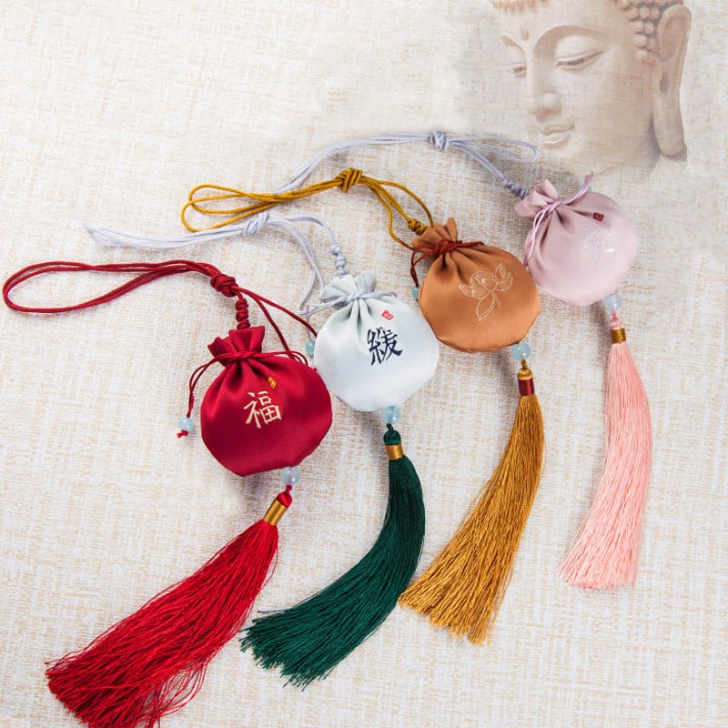 Retro Sachet Lavender Blessing Chinese-style Fragrant Pouch, Portable Pouch Car Pendant, Ancient Style Embroidered Scented Bag Empty Bag