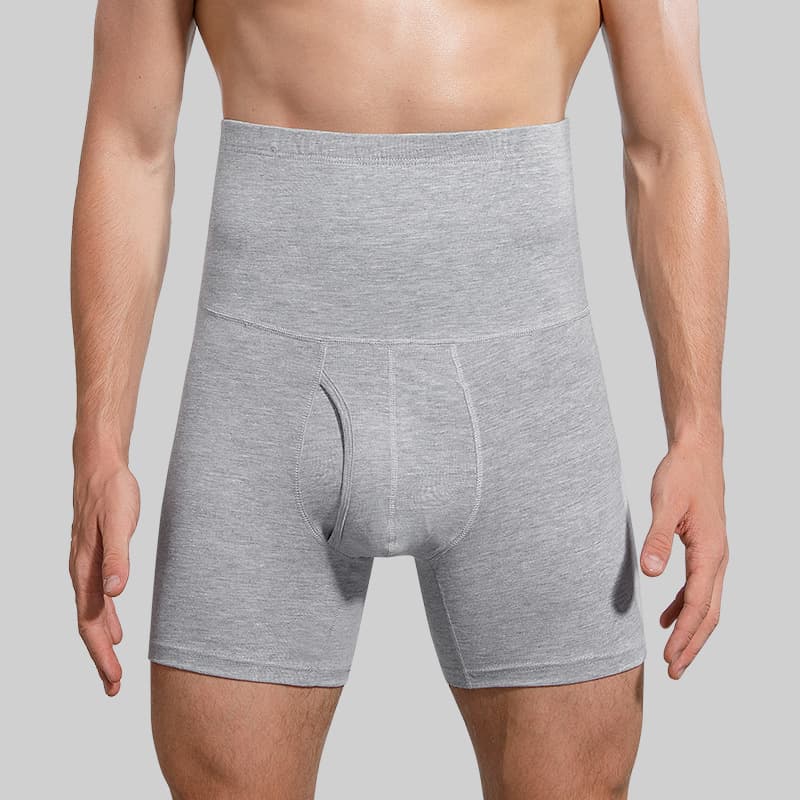 Men's High-waisted Boxer Shorts Extended Waistband To Prevent Rolling Chafing Warm Protective For Sports