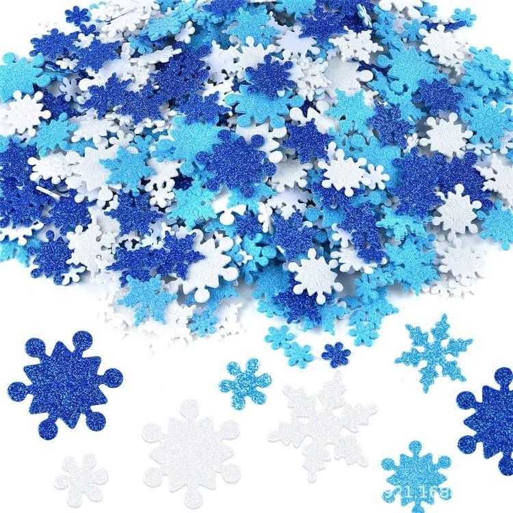 500 Pieces Diy Christmas Foam Stickers Self-adhesive Snowflake Shape Stickers For Children's Christmas Party Crafts Snowman