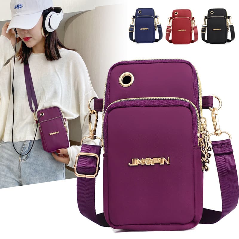 Vertical Multi-Layer Zipper Phone Bag Casual Mini Women's Crossbody Shoulder Coin Key Pouch Daily Casual Women's Bag