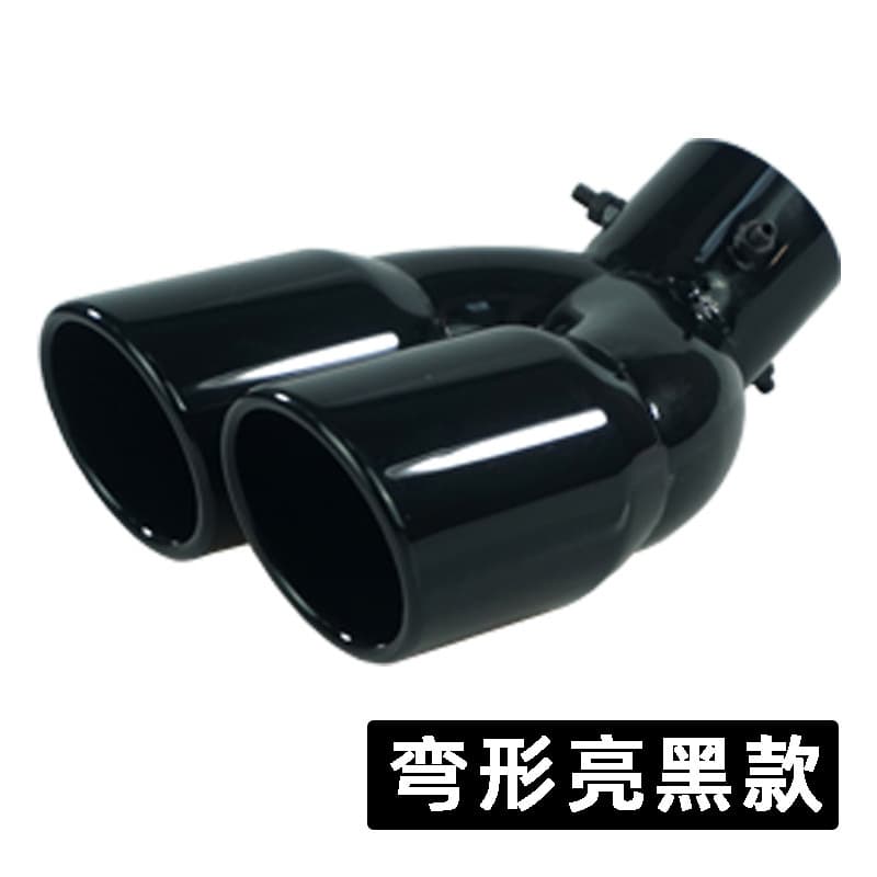 Stainless Steel Exhaust Pipe Factory Wholesale 76mm Dual Outlet Straight Curved Multi-Color Car Modification Tailpipe