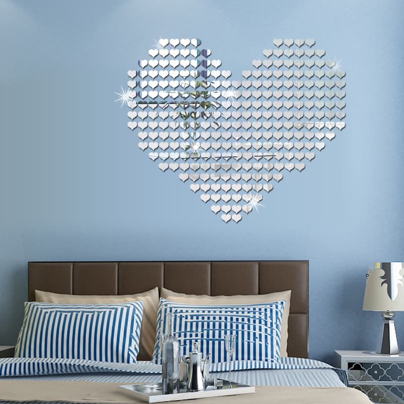 Acrylic Mosaic Wall Sticker for Living Room Background Wall, 3D Mirror Sticker Decorative Art DIY Combination Mirror
