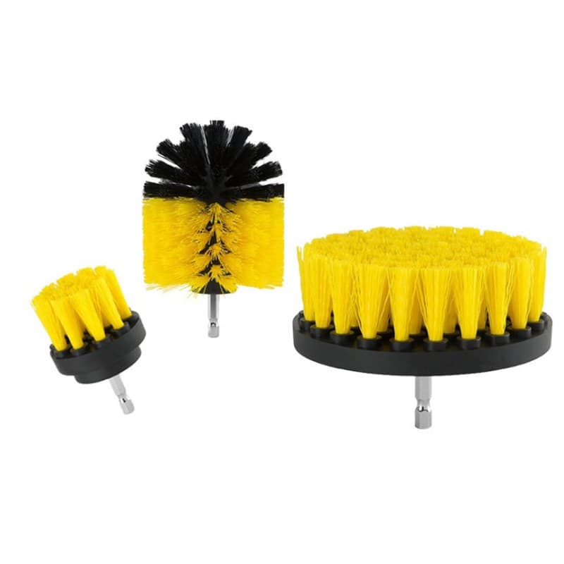 Electric Cleaning Brush 3-Piece Set Cross-Border Amazon Wholesale Plastic Bristle Drill Brush for Tile Sink Cleaning Scrub Brush
