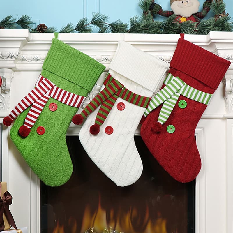 2024 New Large Christmas Gift Bag, Holiday Decoration Candy Bag, Halloween Scarf Christmas Stocking
