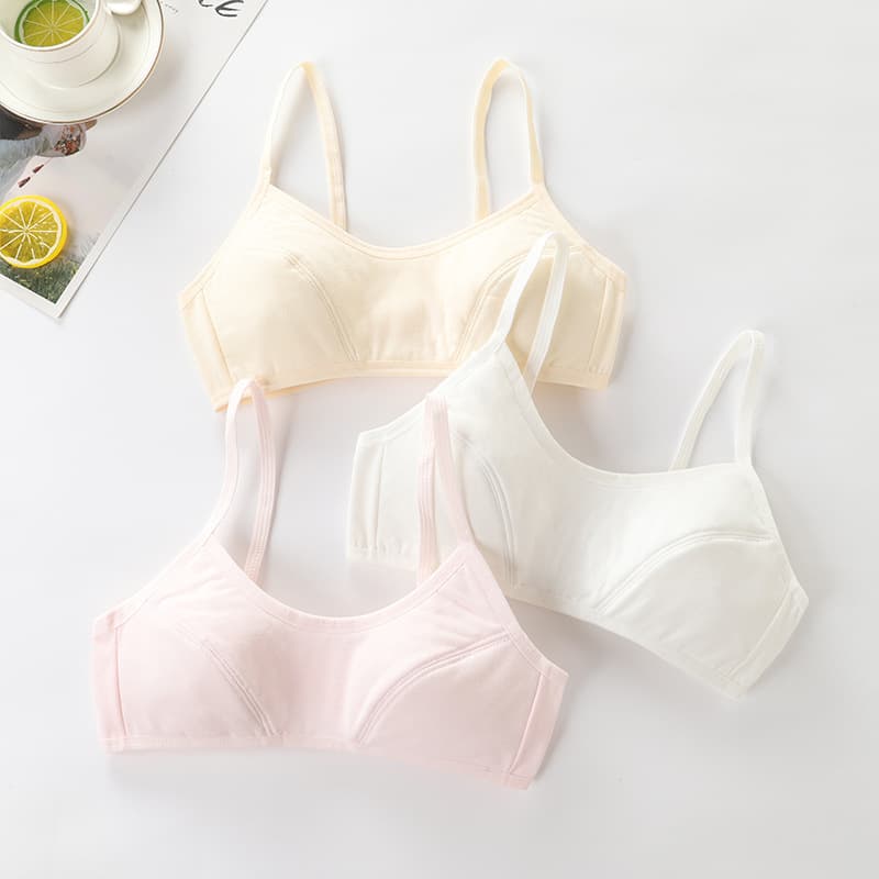 Girls' Padded Wireless Bralettes Comfortable Breathable Seamless Underwear 3D Floral Lace Trimmed Tank Tops Multiple Colors