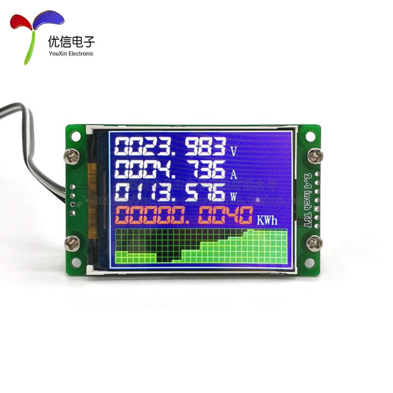 SUI-201 Energy Metering Module DC Voltage Current Meter Color Screen 60V Serial Communication Modbus Protocol