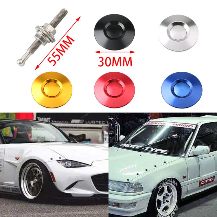 Universal 30mm Mini Car Hood Lock Decorative Modification Button Type Engine Cover Lock Vehicle Accessories