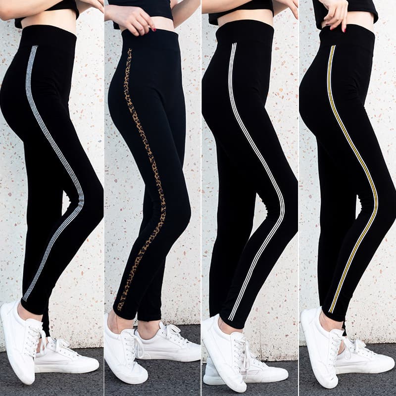 Spring and autumn modal extra large fat plus size leggings chubby girl 100.00kg stripes pants wholesale
