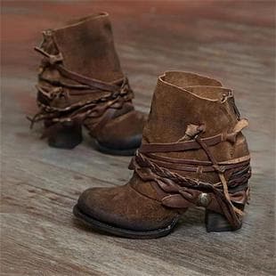 European and American style export 2020 new winter fashion high heel 40-43 round toe back zipper low boots